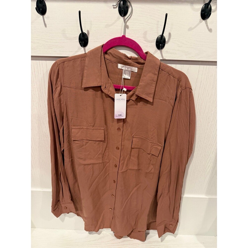 Venus blouse size 10 rust red brown color NEW NWT